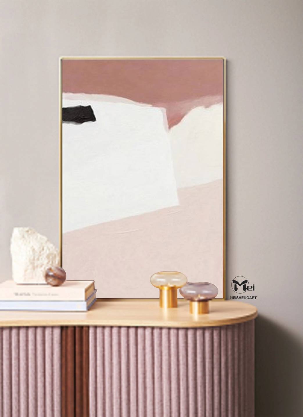 Pink Original Textured Abstract Canvas Wall Art 5GQFG